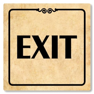 Exit, 118x118mm, pergamen, Texas